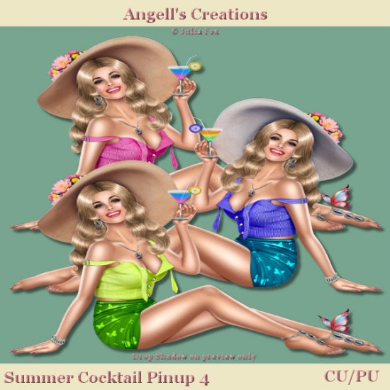 Summer Cocktail Pinup - Set 04 - Click Image to Close