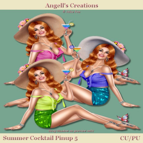 Summer Cocktail Pinup - Set 05 - Click Image to Close