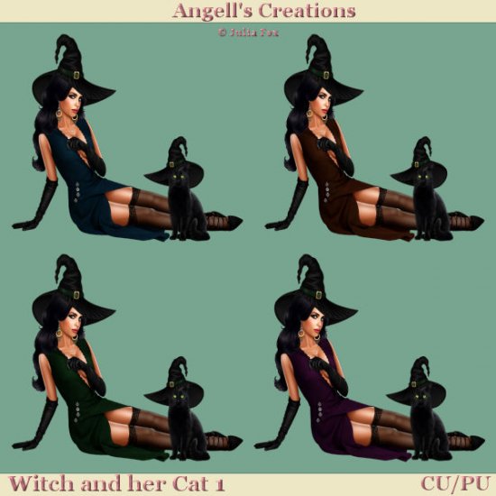 Witch and her Cat - Set 01 - Click Image to Close