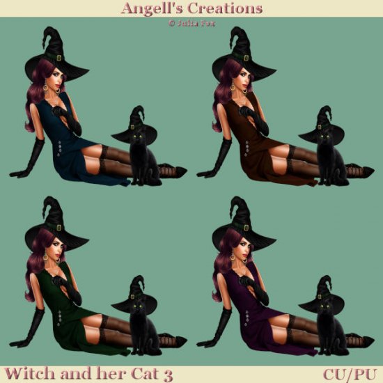 Witch and her Cat - Set 03 - Click Image to Close