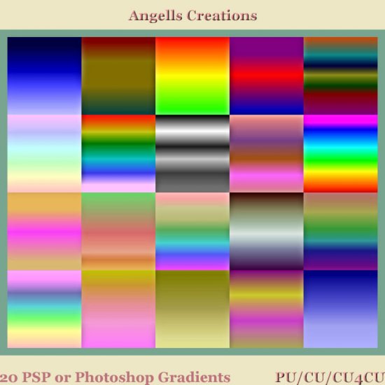 20 PSP and Photoshop Gradients -Set 01 - Click Image to Close