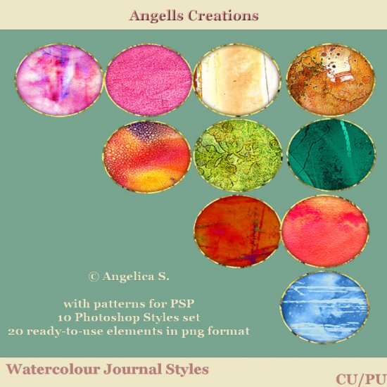 Watercolour Journal Photoshop Styles - Click Image to Close