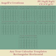 Any Year Calendar Templates (Rectangular Horizontal)
