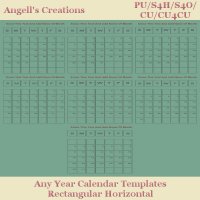 Any Year Calendar Templates (Rectangular Horizontal)
