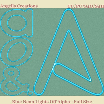Blue Neon Lights Off Alpha - Full Size