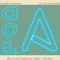 Blue Neon Lights On Alpha - Full Size