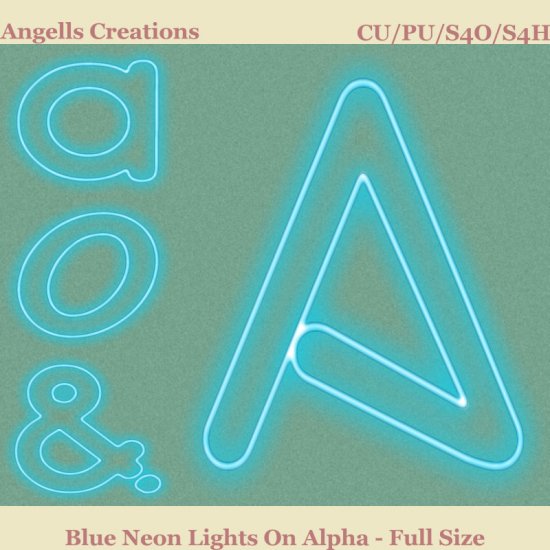 Blue Neon Lights On Alpha - Full Size - Click Image to Close