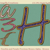 Fuschia and Purple Precious Stones Alpha - Bronze