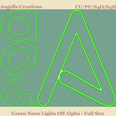 Green Neon Lights Off Alpha - Full Size