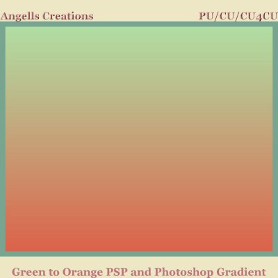 Green to Orange PSP and Photoshop Gradient