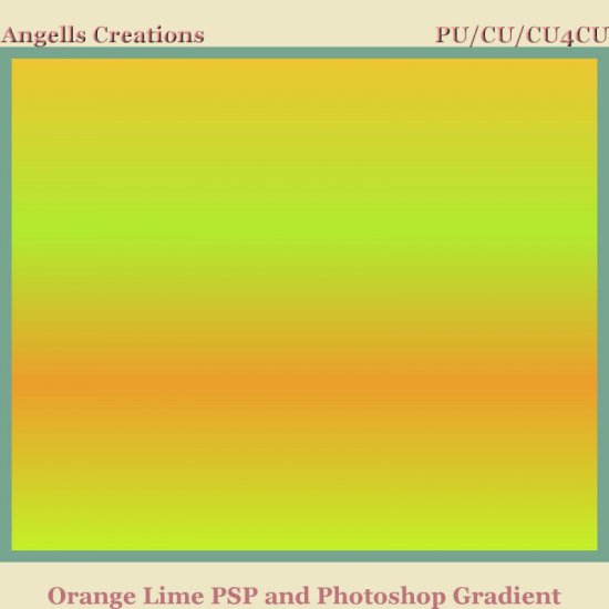 Orange Lime PSP and Photoshop Gradient - Click Image to Close