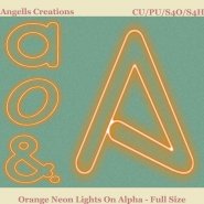 Orange Neon Lights On Alpha - Full Size