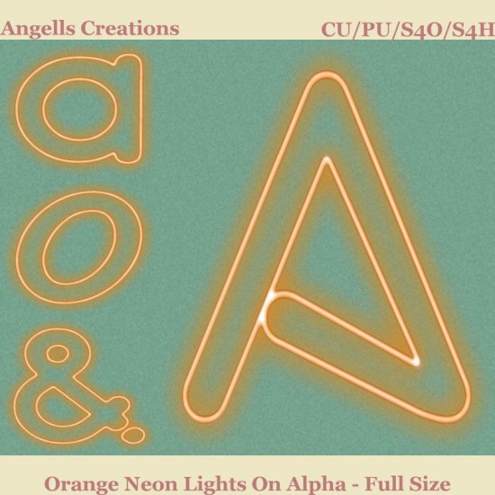 Orange Neon Lights On Alpha - Full Size - Click Image to Close