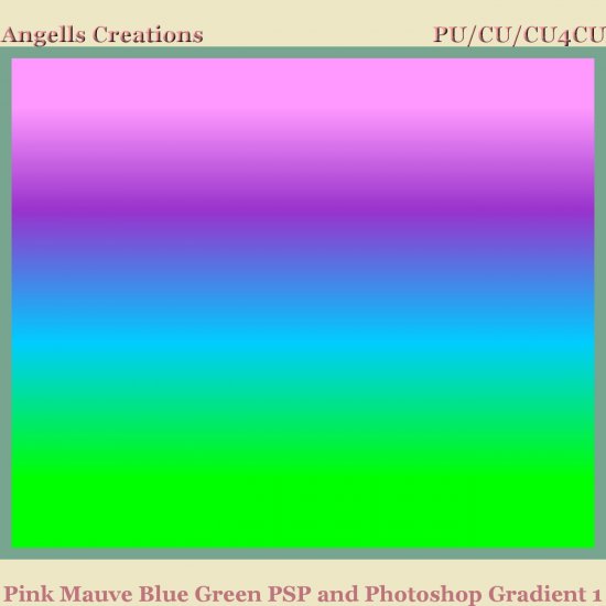 Pink Mauve Blue Green PSP & Photoshop Gradient 1 - Click Image to Close