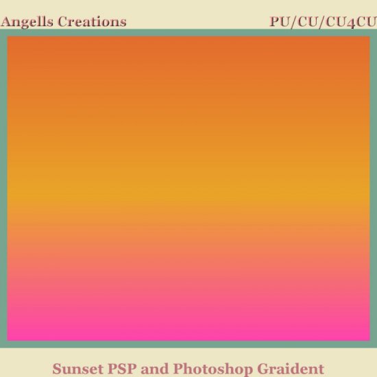 Sunset PSP and Photoshop Gradient - Click Image to Close