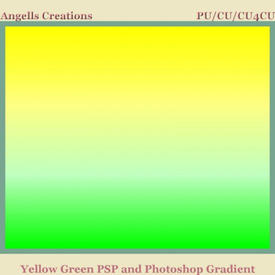 Yellow Green PSP and Photoshop Gradient - Click Image to Close