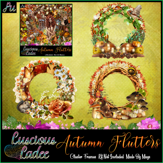 Autumn Flutters Cluster Frames - Click Image to Close