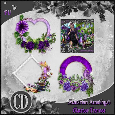 Almarian Amethyst Cluster Frames