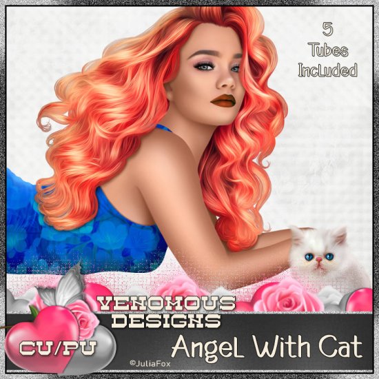 Angel With Cat - Click Image to Close