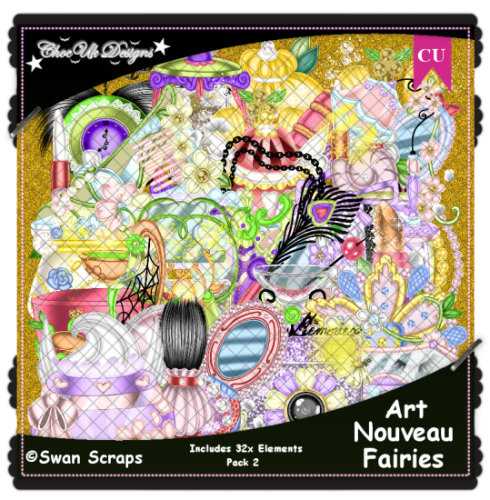 Art Nouveau Fairies Elements CU/PU Pack 2 - Click Image to Close