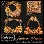 Autumn Flowers Cluster Frames