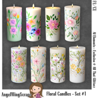 Floral Candles - Set #1 (FS-CU-AI) * Exclusive