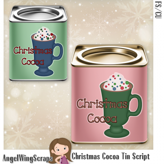 Christmas Cocoa Tin Script (FS/CU) - Click Image to Close