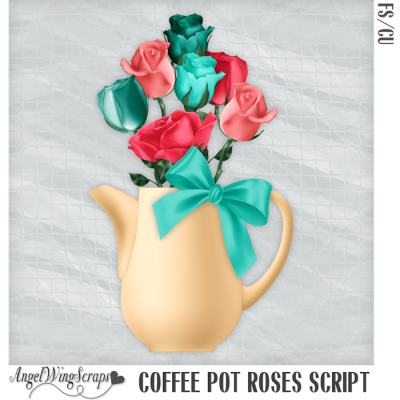 Coffee Pot Roses Script (FS/CU)