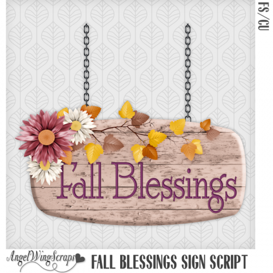 Fall Blessings Sign Script (FS/CU) - Click Image to Close