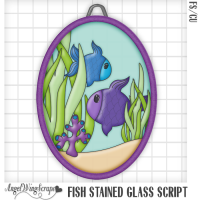 Fish Stained Glass Script (FS/CU)