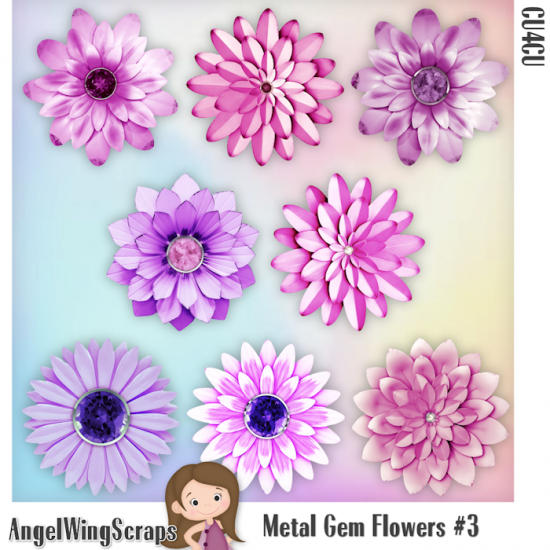 Metal Gem Flowers #3 (FS/CU4CU) - Click Image to Close