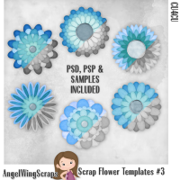 Scrap Flower Templates #3 (FS/CU4CU)