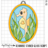 Seahorse Stained Glass Script (FS/CU)