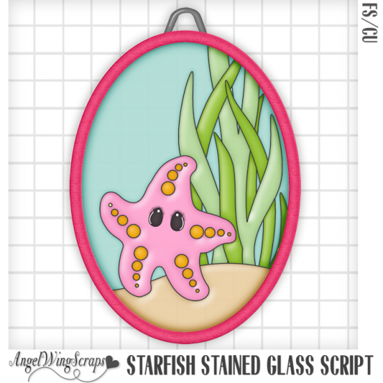 Starfish Stained Glass Script (FS/CU) - Click Image to Close