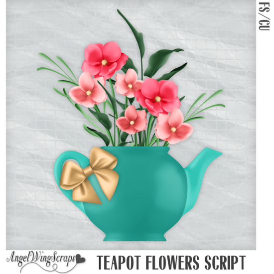 Teapot Flowers Script (FS/CU) - Click Image to Close