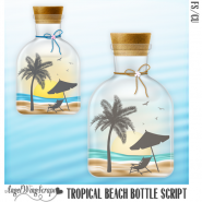 Tropical Beach Bottle Script (FS/CU)