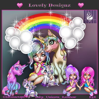 R4R_Baby_Unicorn_Rainbow_SET / only 2 copies left