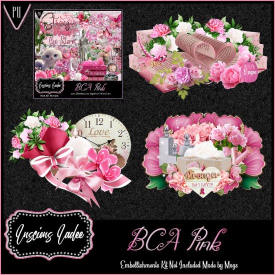 BCA Pink Embellishments - Click Image to Close