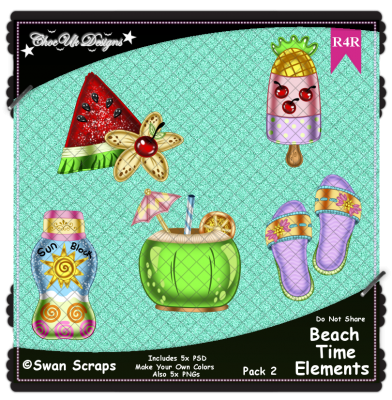 Beach Time Items Elements R4R Pack 2