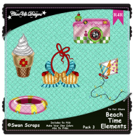Beach Time Items Elements R4R Pack 3