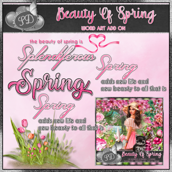 Beauty Of Spring Word Art Add On - Click Image to Close