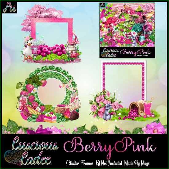 Berry Pink Cluster Frames - Click Image to Close