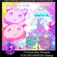 CCD-Kawaii Kitties Klipart/PNG Pack