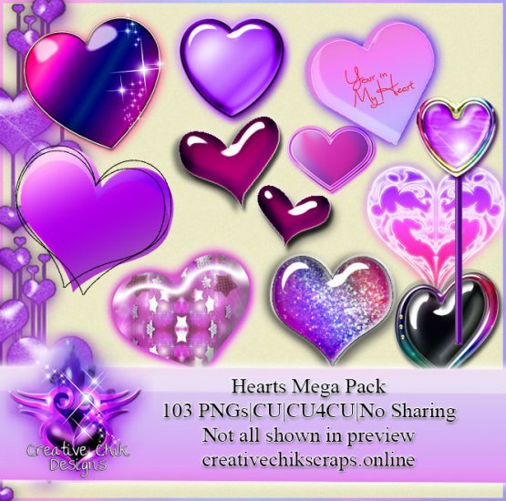 CCD-Hearts Mega Clipart Pack - Click Image to Close