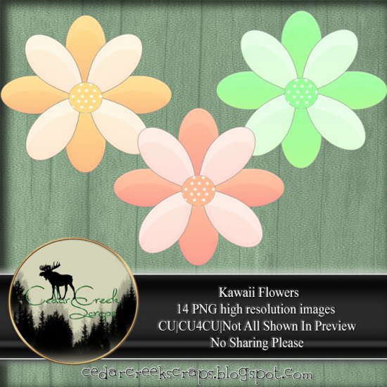 CCS-Kawaii Flowers Clipart - Click Image to Close