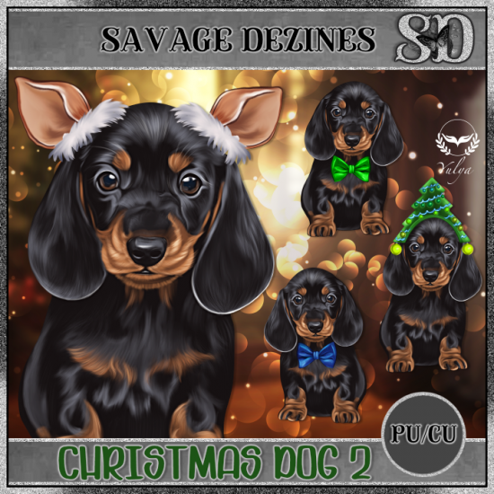 Christmas Dog 2 CU - Click Image to Close