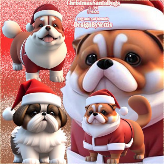 ChristmasSantaDogs - Click Image to Close