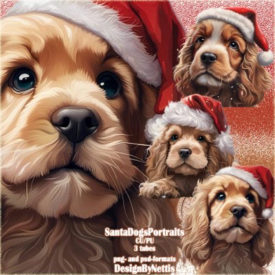 ChristmasSantaDogsPortraits