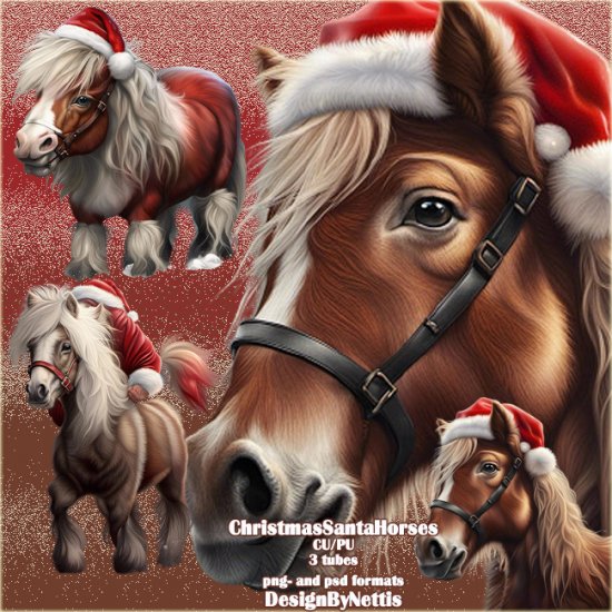 ChristmasSantaHorses - Click Image to Close