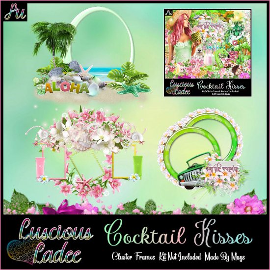 Cocktail Kisses Cluster Frames - Click Image to Close